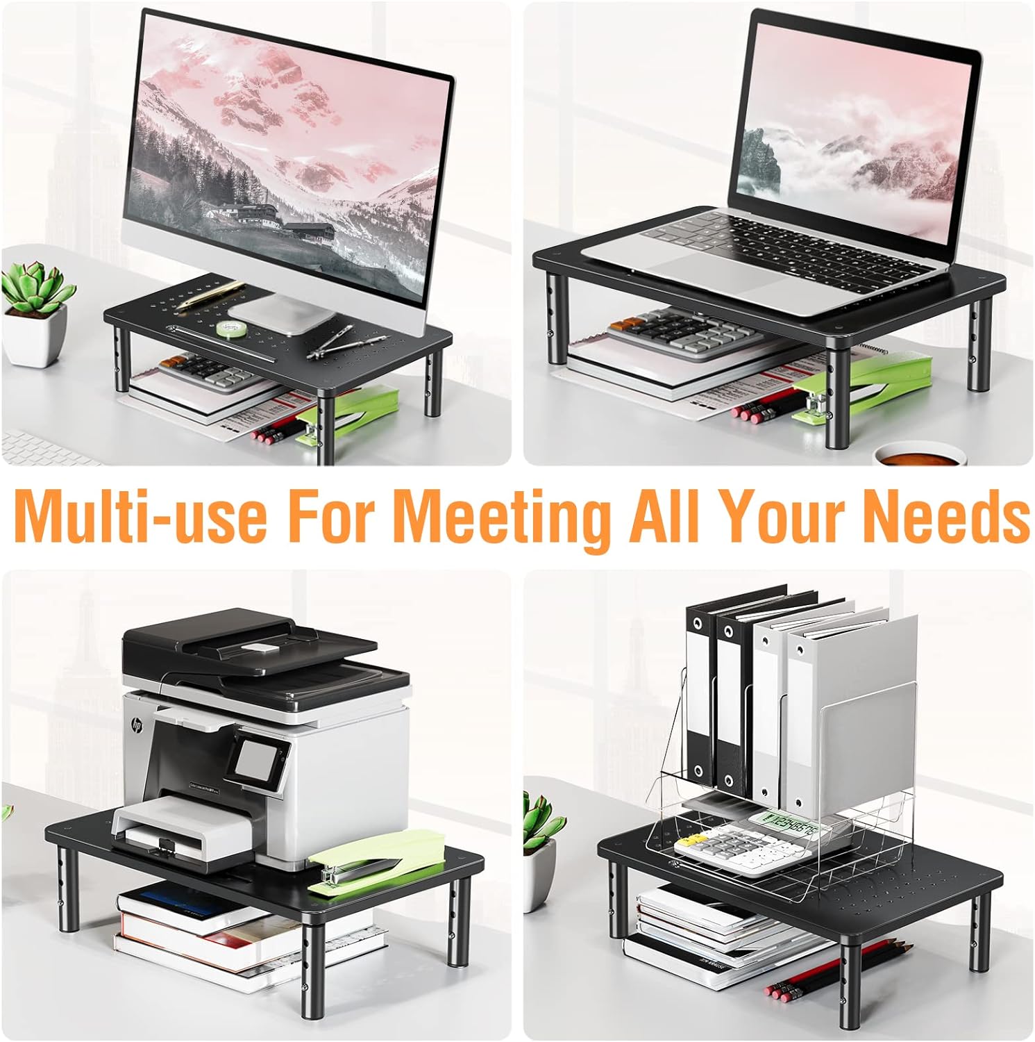 ELIVED 2 Pack Monitor Stand Riser - 3 Height Adjustable Monitor Stand 