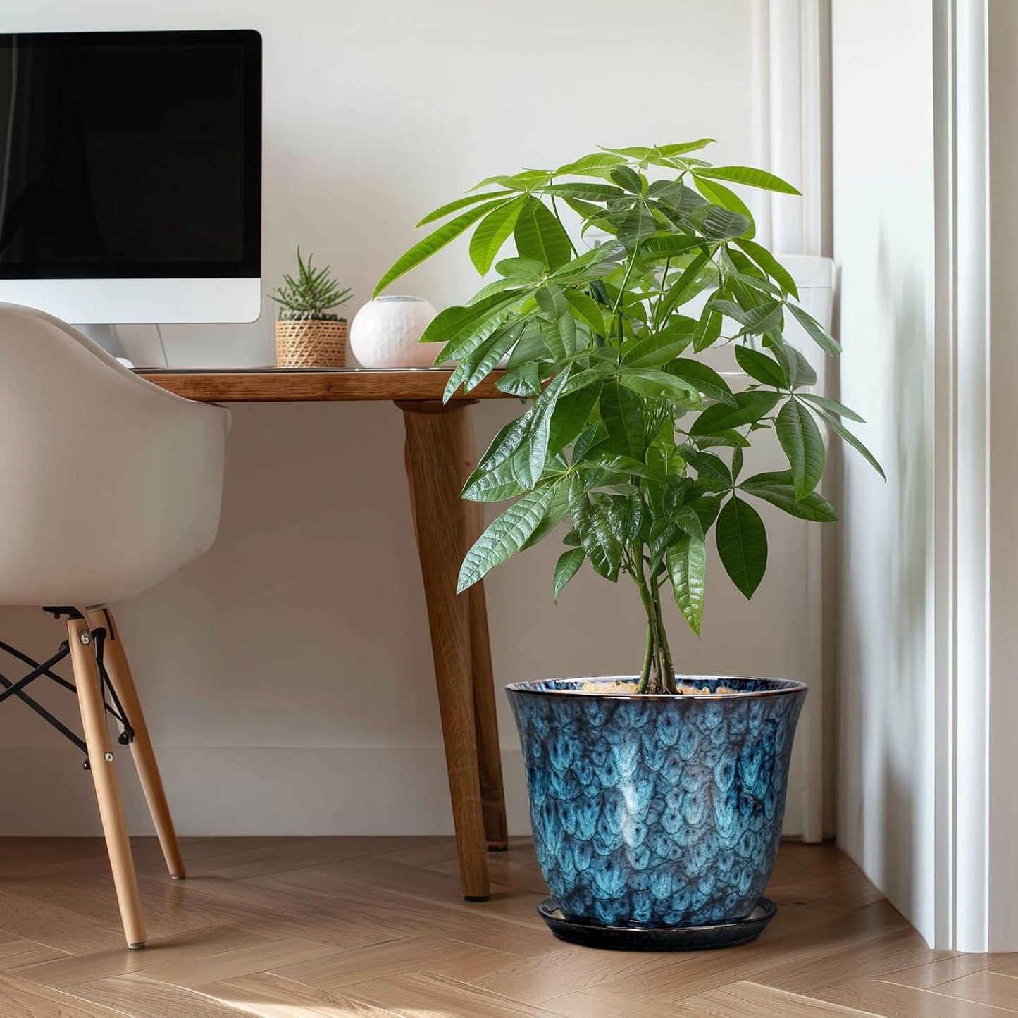 Ceramic Plant Pots - 12 Inch Pots for Plants Indoor Outdoor, Large Rou