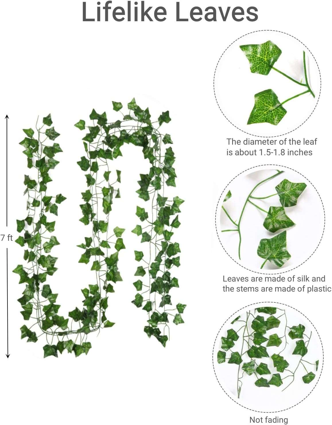 Fake Vines for Room Decor(12 Pack 84 Feet) Aesthetic Artificial Plant 