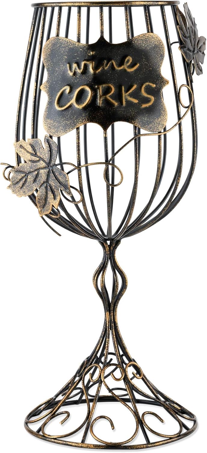 True Wine Glass Cork Holder, Decorative Wine Cork Storage and Decor, S