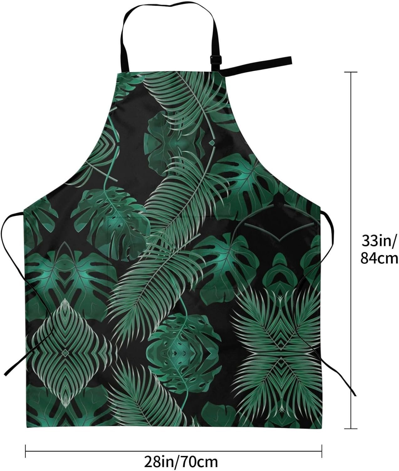 Banana Leaf Green print Waterproof chef's apron with pocket apron for 