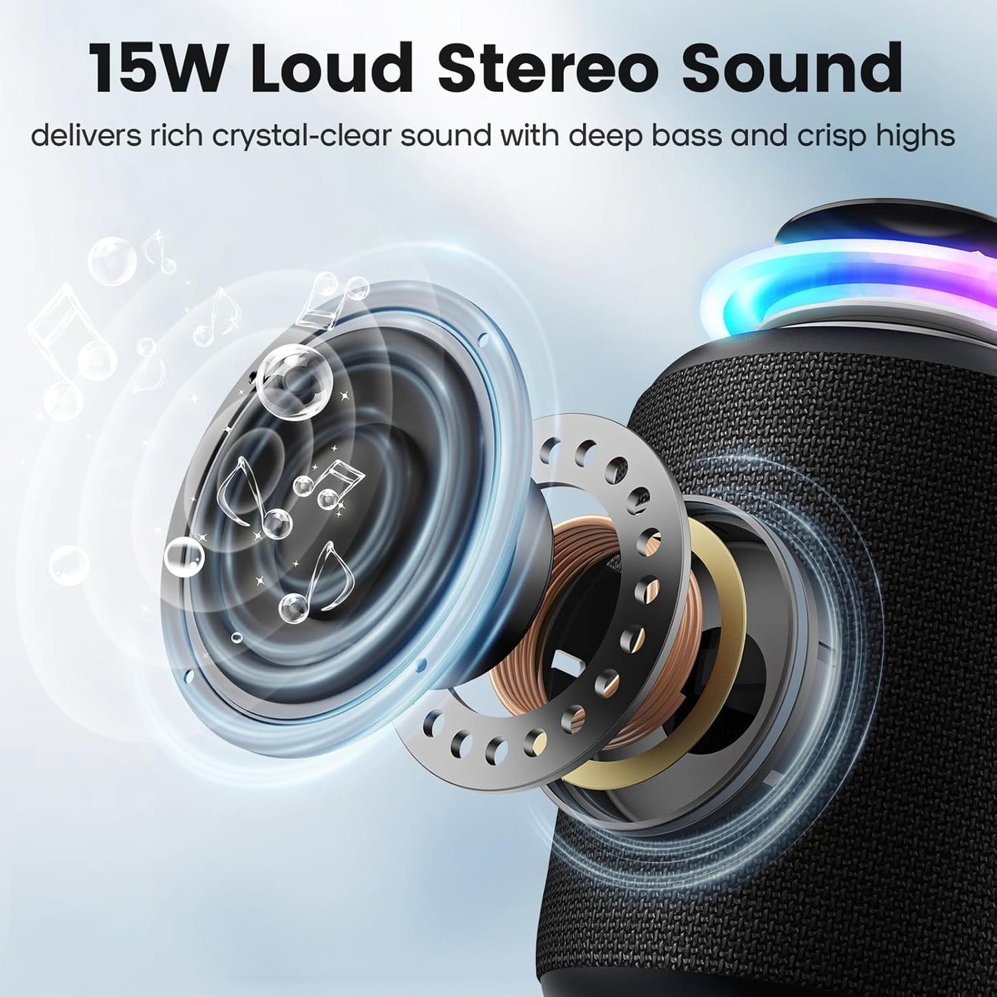 Bluetooth Speaker Wireless,IP67 Waterproof & Dustproof Portable Speake