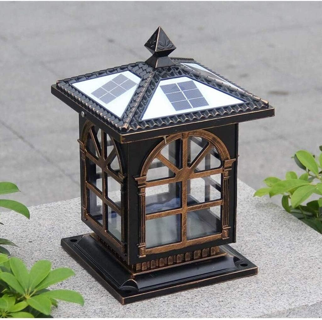 Wall Lamps Outdoor Waterproof Column Headlights Square Solar Garden Villa Landscape Lights Retro Led Door Pillar