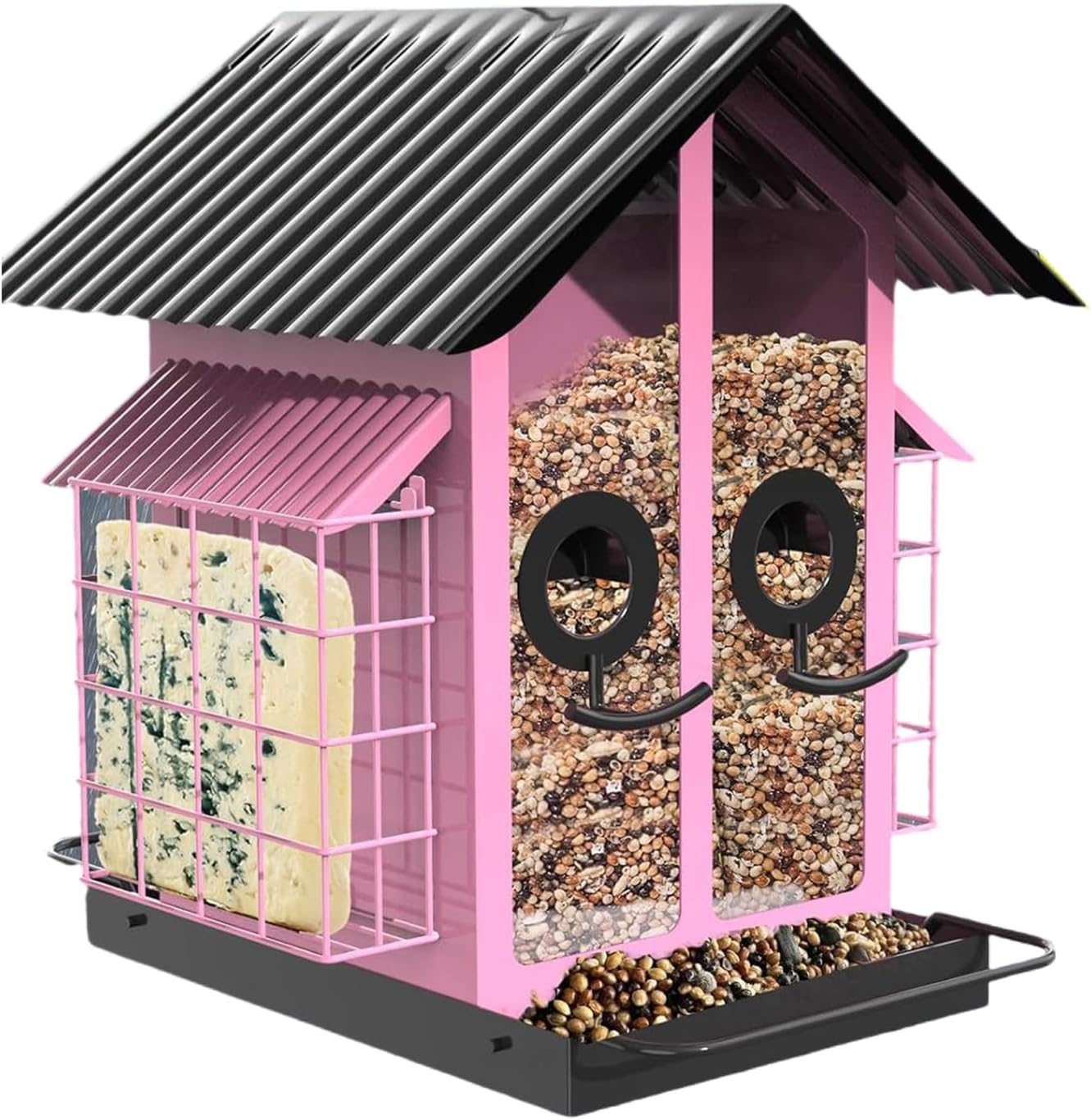 Metal Bird Feeder for Garden Yard Outside Backyard with Perch Easy Han