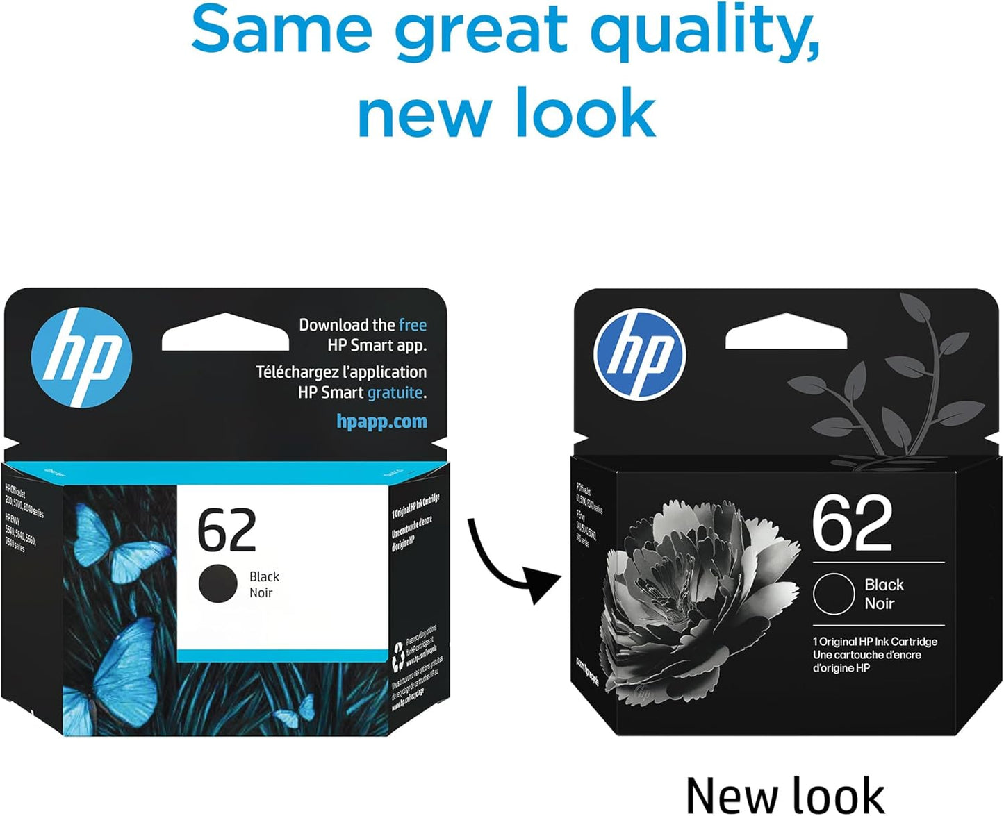HP 62 Black Ink Cartridge | Works with Envy 5540, 5640, 5660, 7640, Of