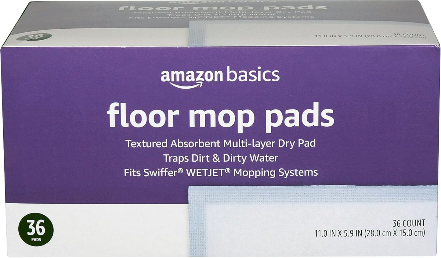 Amazon Basics Floor Cleaning Wet Mopping Pads, Super Absorbent, Fits S