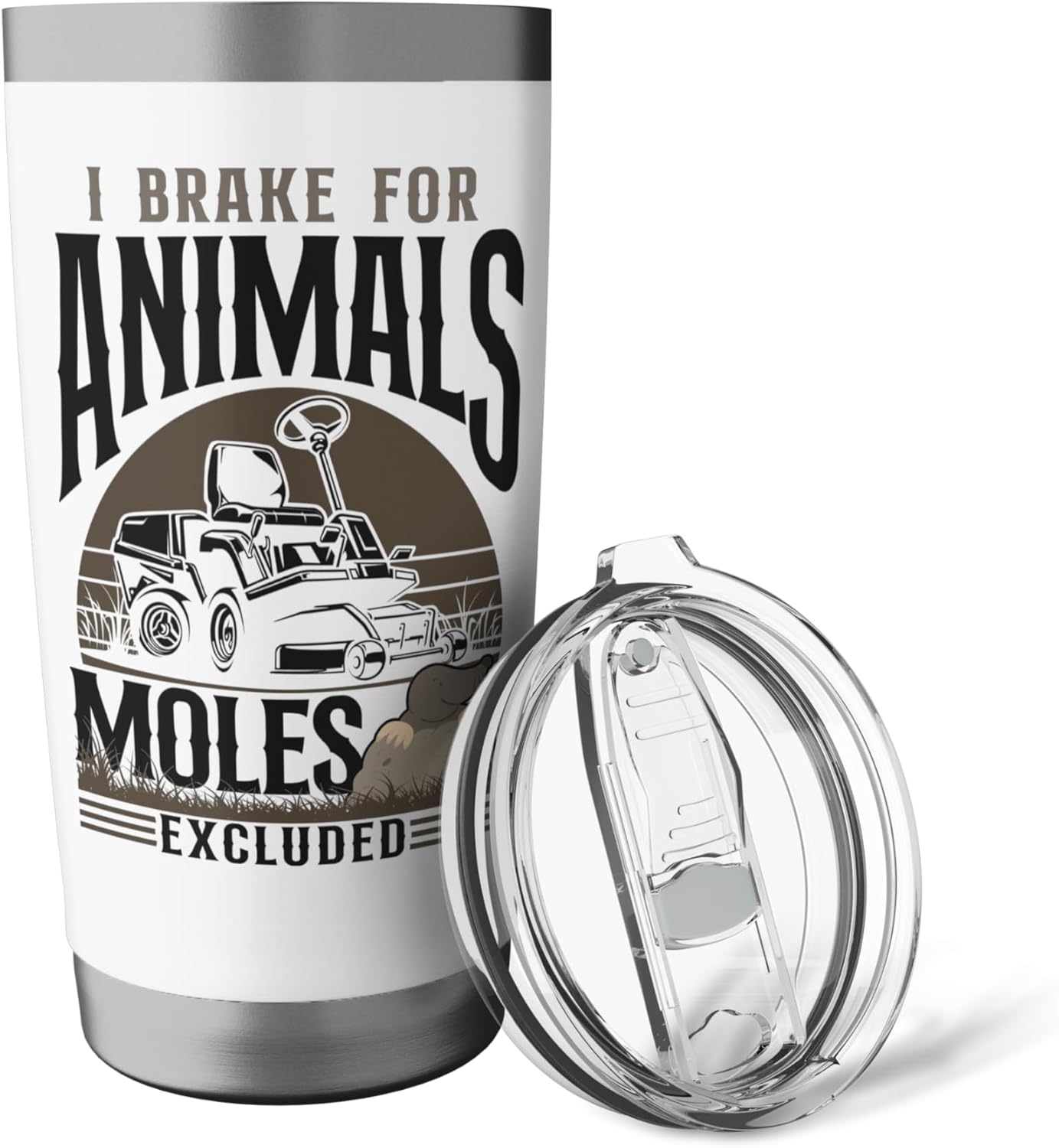 Lawn Mower Mowing Dad Father Landscaper Mole Tractor I Break Stainless Steel Insulated Tumbler