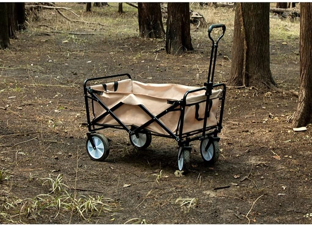 Outdoor Camping Portable Folding Cart for Hiking Picnic Adjustable Trolley Pull-Cart Shopping Cart Luggage