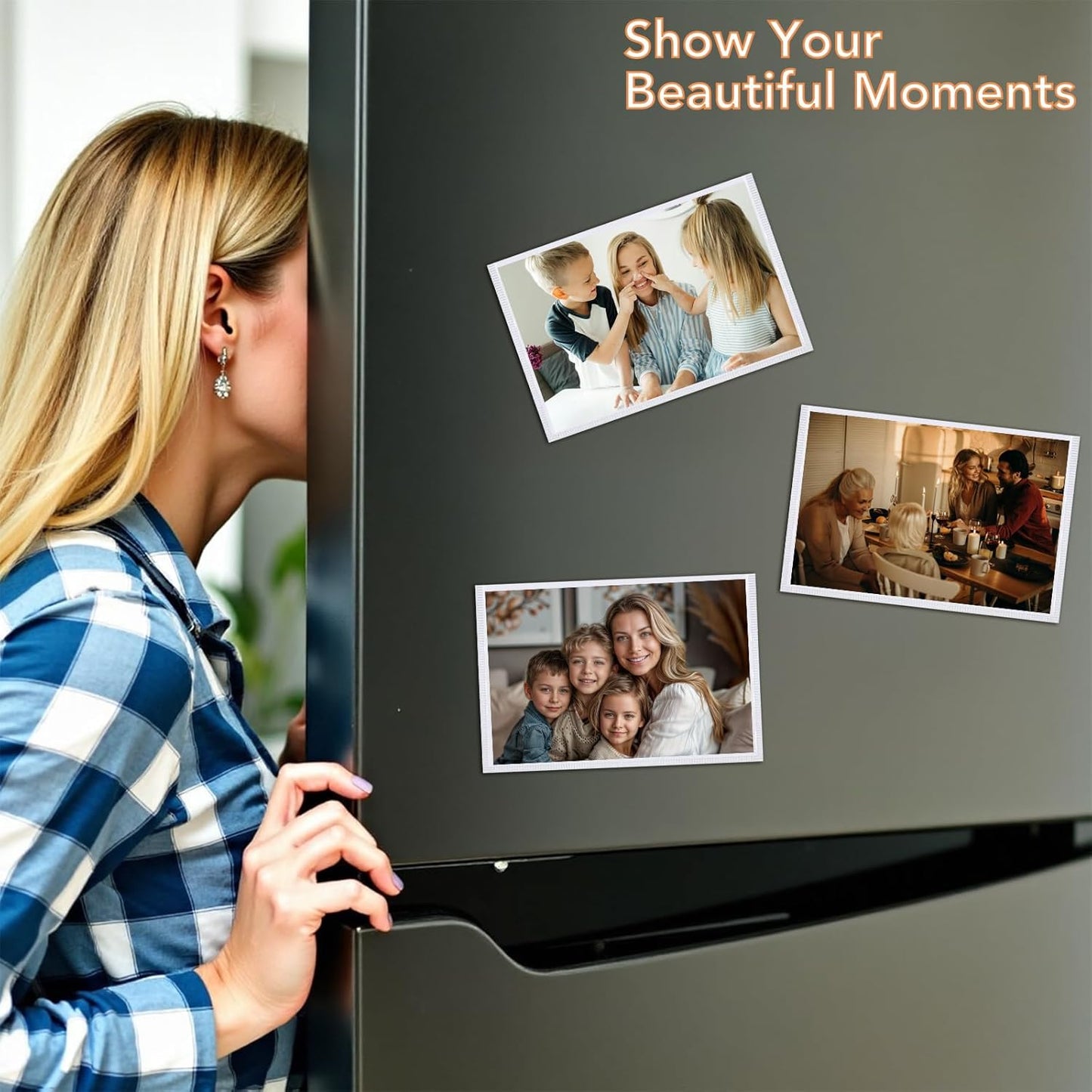 Magnetic Picture Frame, 10 Pcs Magnetic Picture Frames for Refrigerator 4x6, Magnetic Photo Frames with White Border, Refrigerator Magnets for Pictures Suitable Home, School, Office