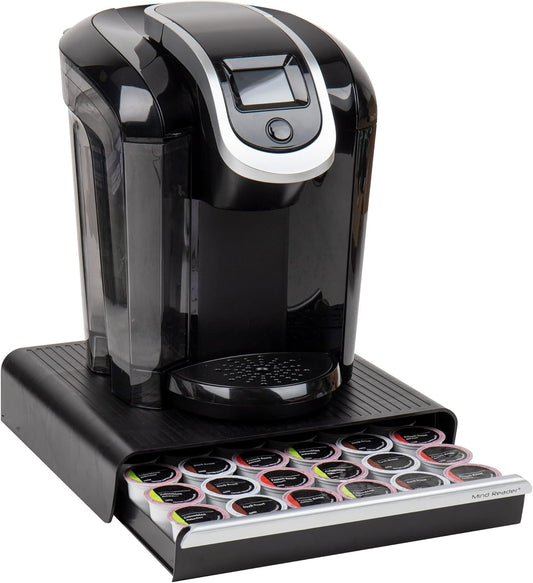 Mind Reader Single Serve Coffee Pod Drawer for 36 Pods, Countertop Organizer, Coffee Station Base, Black