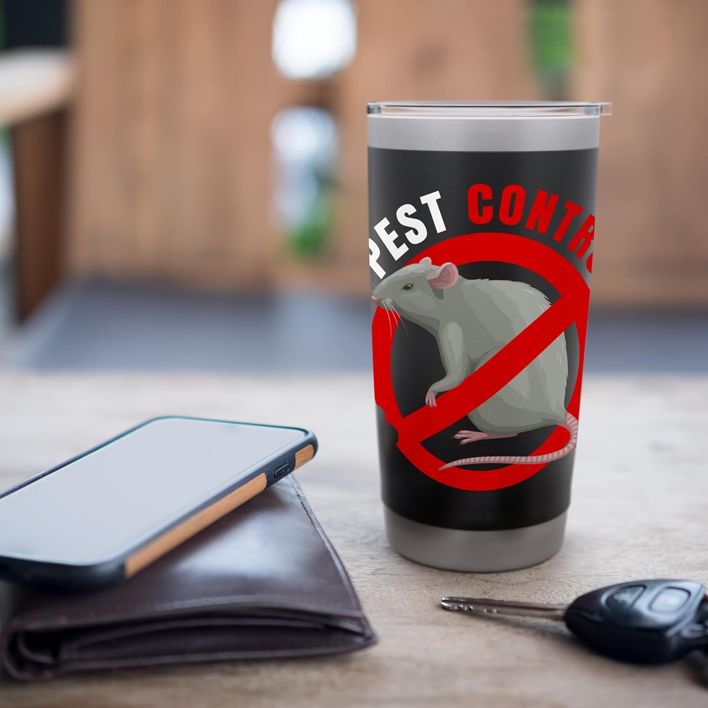 Pest Control Mouse Rat Stop Sign Deratization Stainless Steel Insulated Tumbler