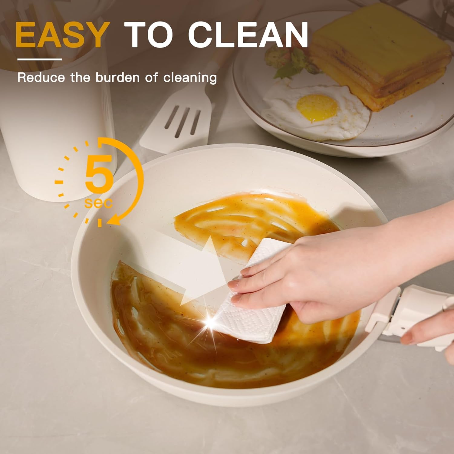 Astercook 23 Pcs Pots and Pans Non Stick Ceramic Cookware Set Detachab