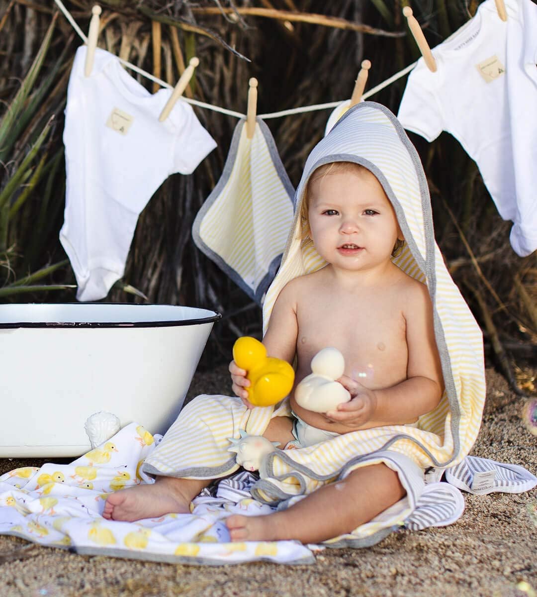 Burts Bees Baby Infant Hooded Towels Little Ducks Organic Cotton, Unis