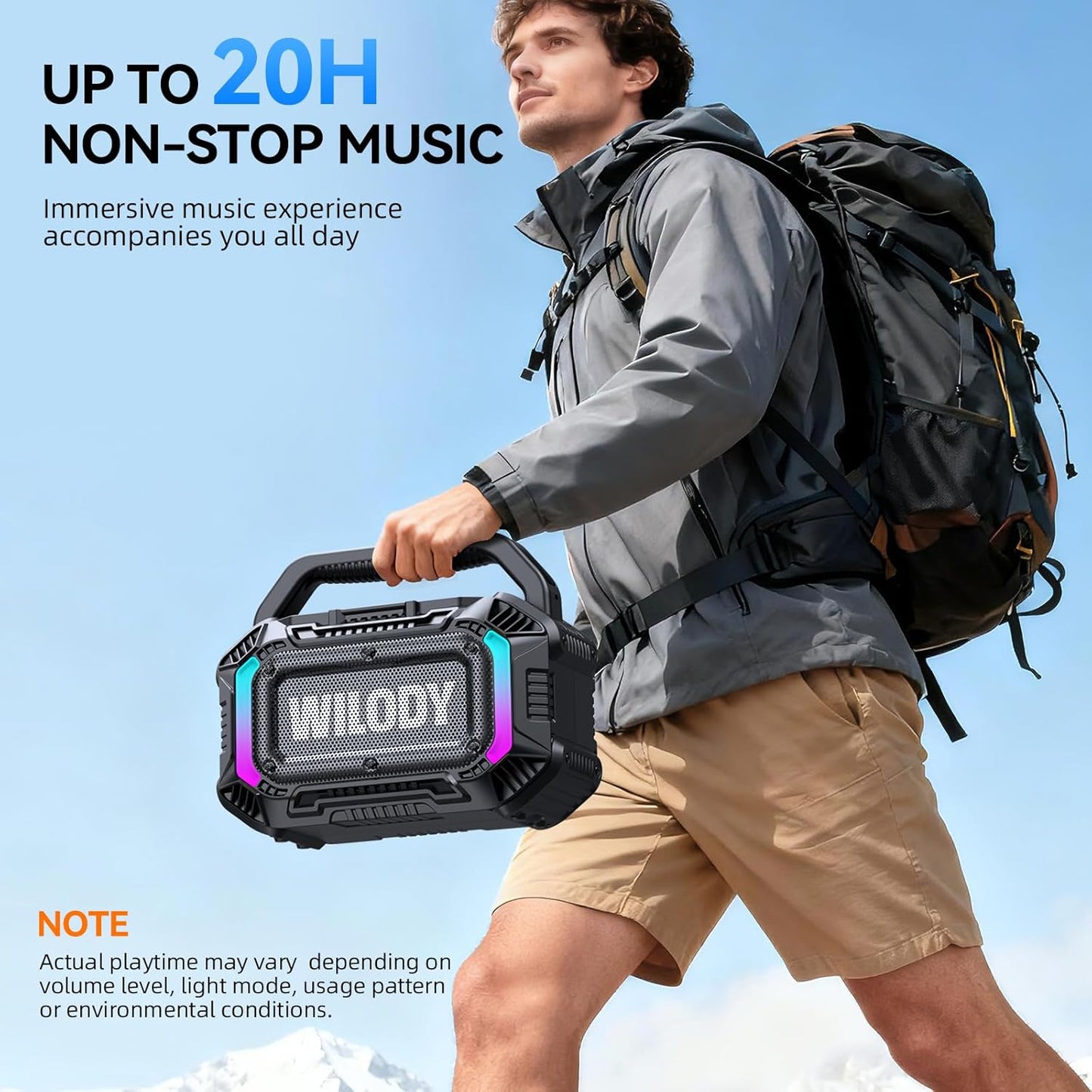 Wilody Speakers Bluetooth Wireless, 100W Loud Outdoor Speaker with Bas