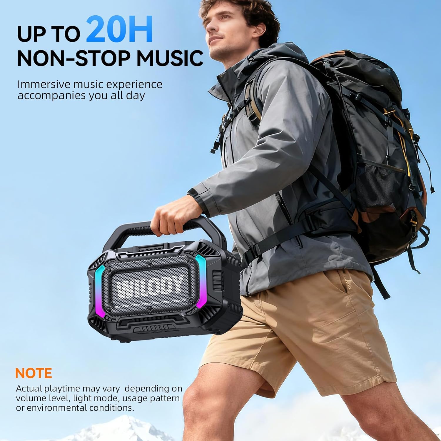 Wilody Speakers Bluetooth Wireless, 100W Loud Outdoor Speaker with Bas