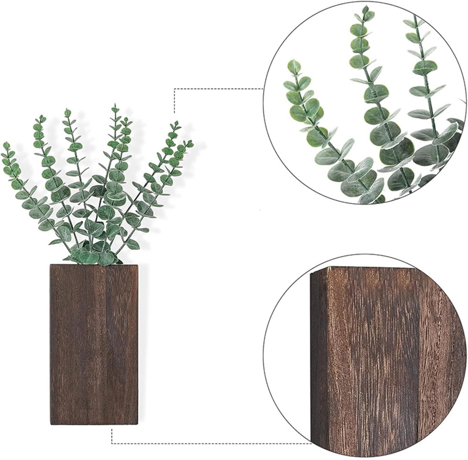 2pcs Wall Mounted Wood Planter Space Saving Indoor Plant Holder for Dr