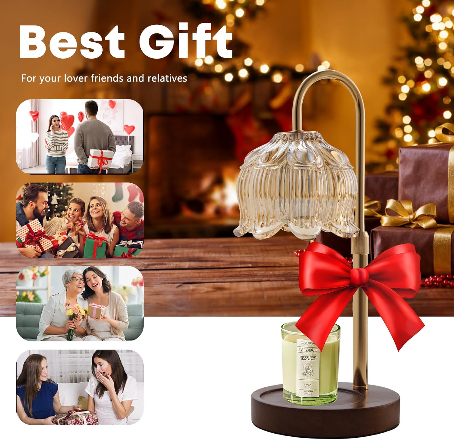 GEEZO Fragrance Candle Warmer Lamp，Electric Candle Warmer with Timer &