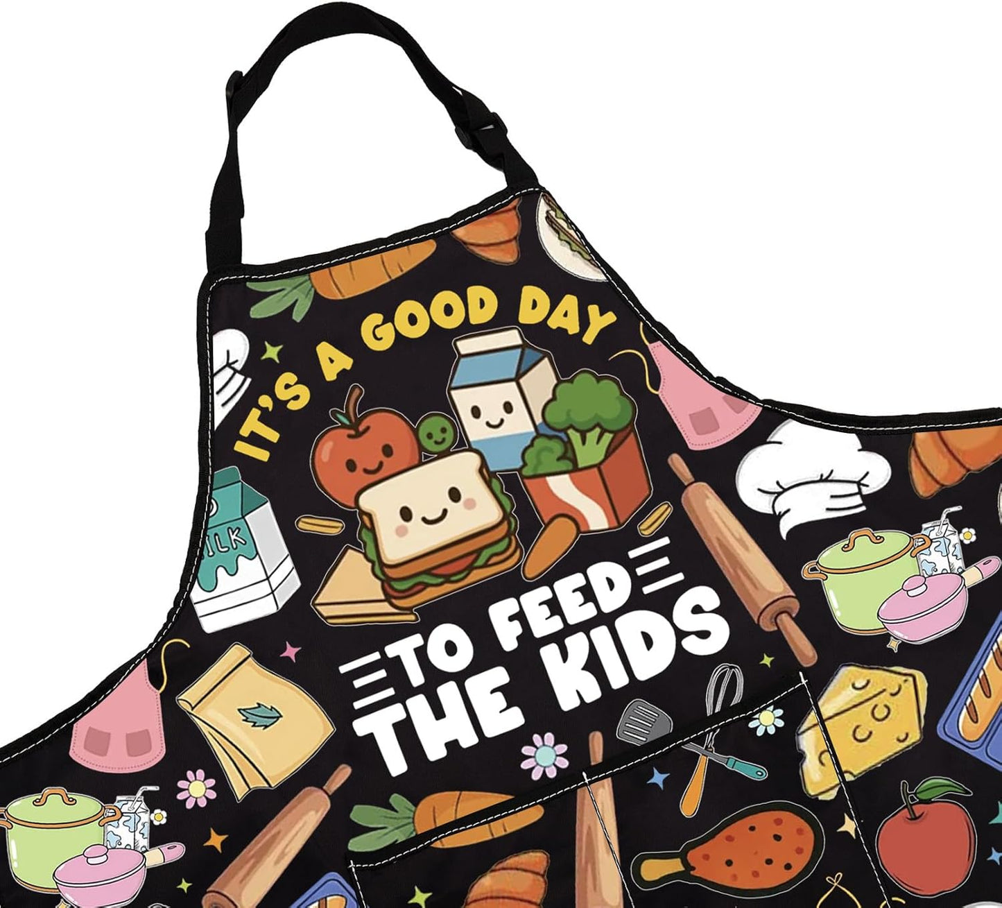 WCGXKO It’s A Good Day to Feed the Kid Kitchen Apron Lunch Lady Squad 