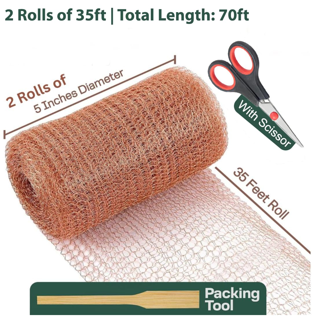 3rd Gen Copper Mesh Rodent Control Kit - Raytrends 100% Premium & Pure