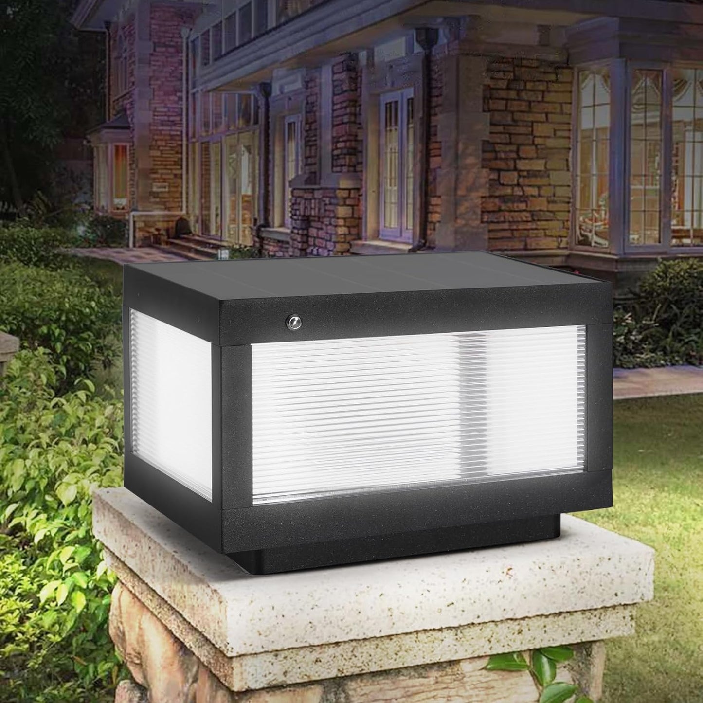 Dimmable Solar Wall Lamp for Outdoor Serenity and Automatic Lighting Waterproof Design for Gardens and Pathways Black