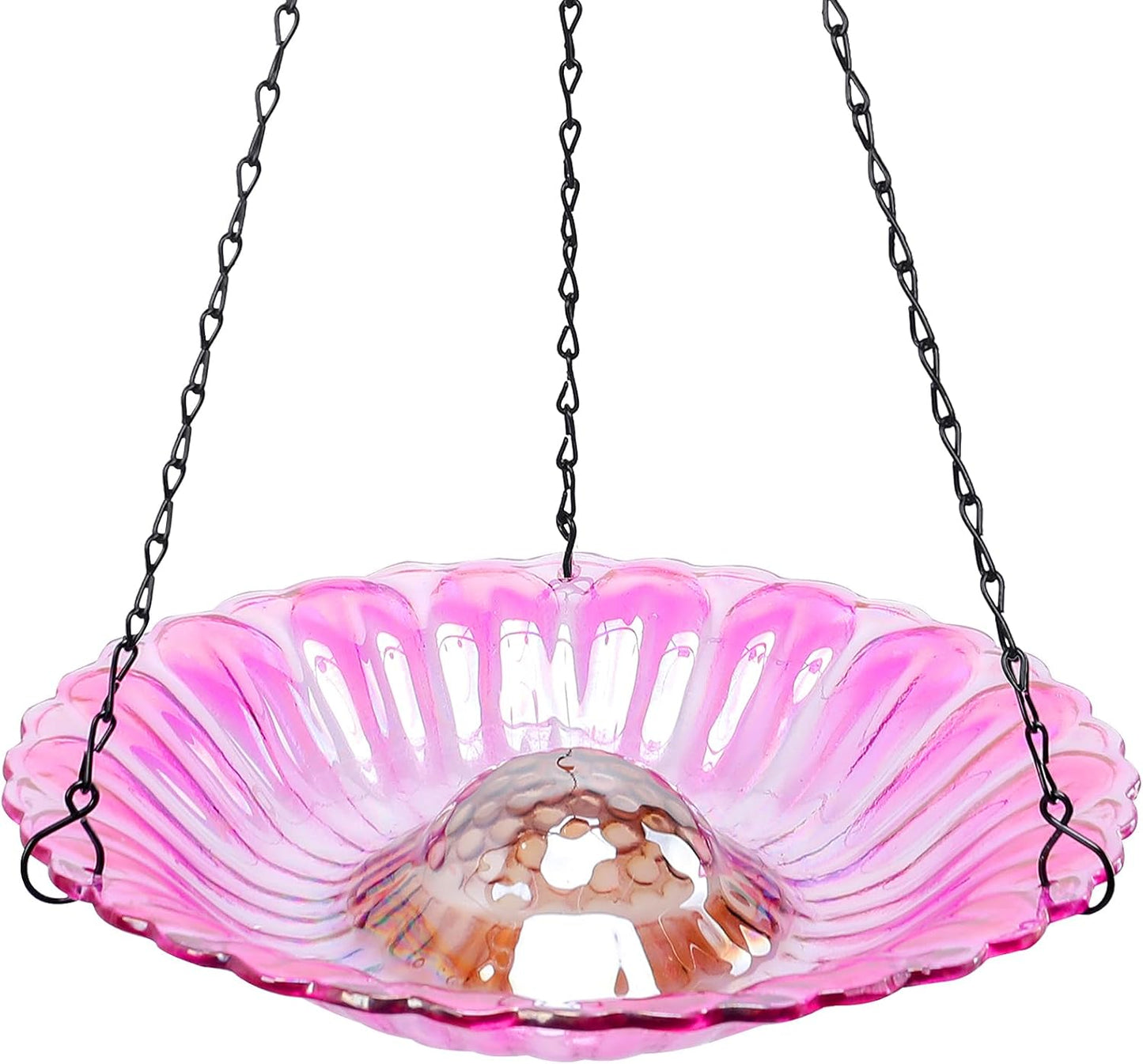 MUMTOP Hanging Bird Bath-Bird Baths for Outdoors - 12 Inch Glass Bird 
