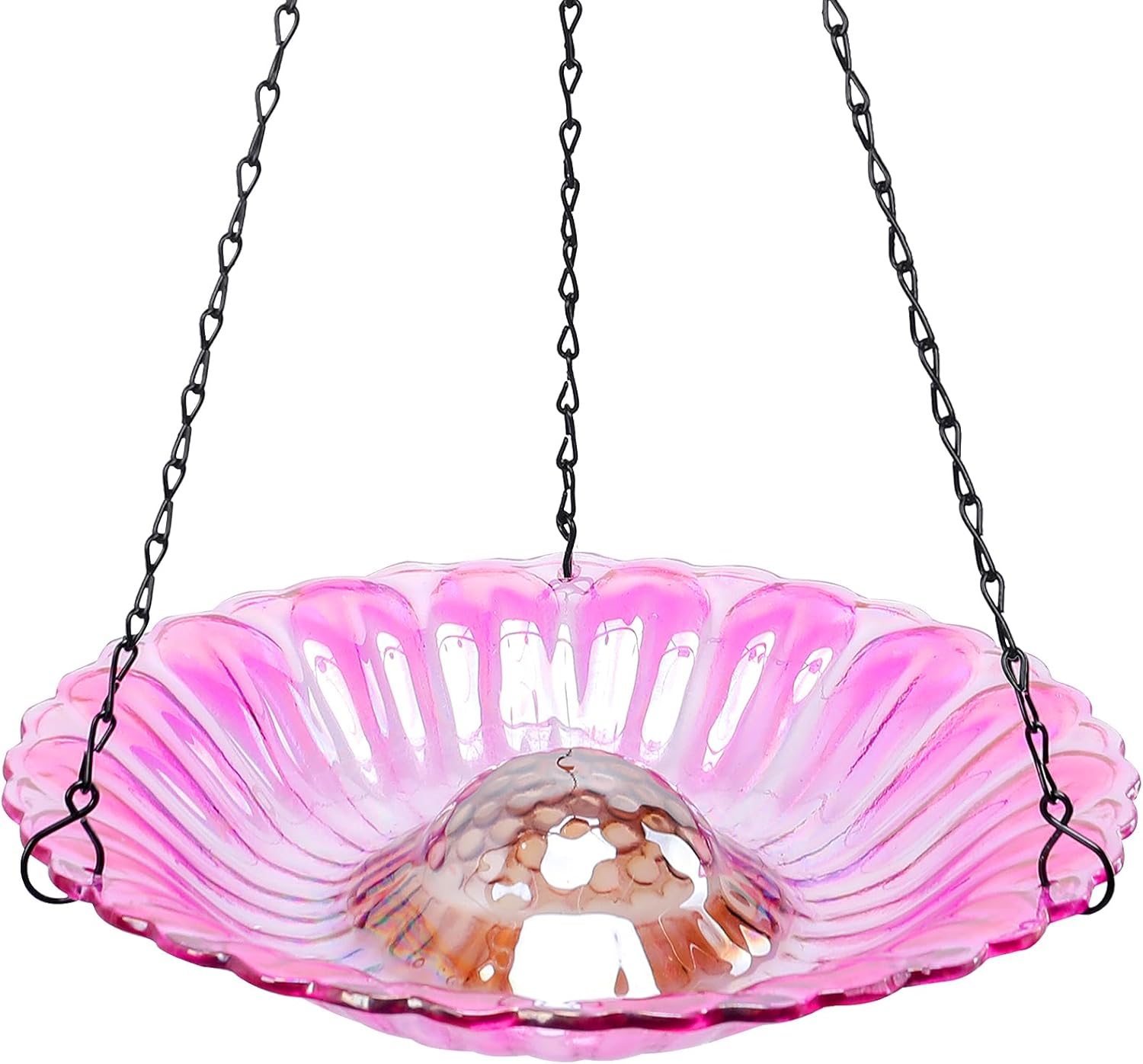 MUMTOP Hanging Bird Bath-Bird Baths for Outdoors - 12 Inch Glass Bird 