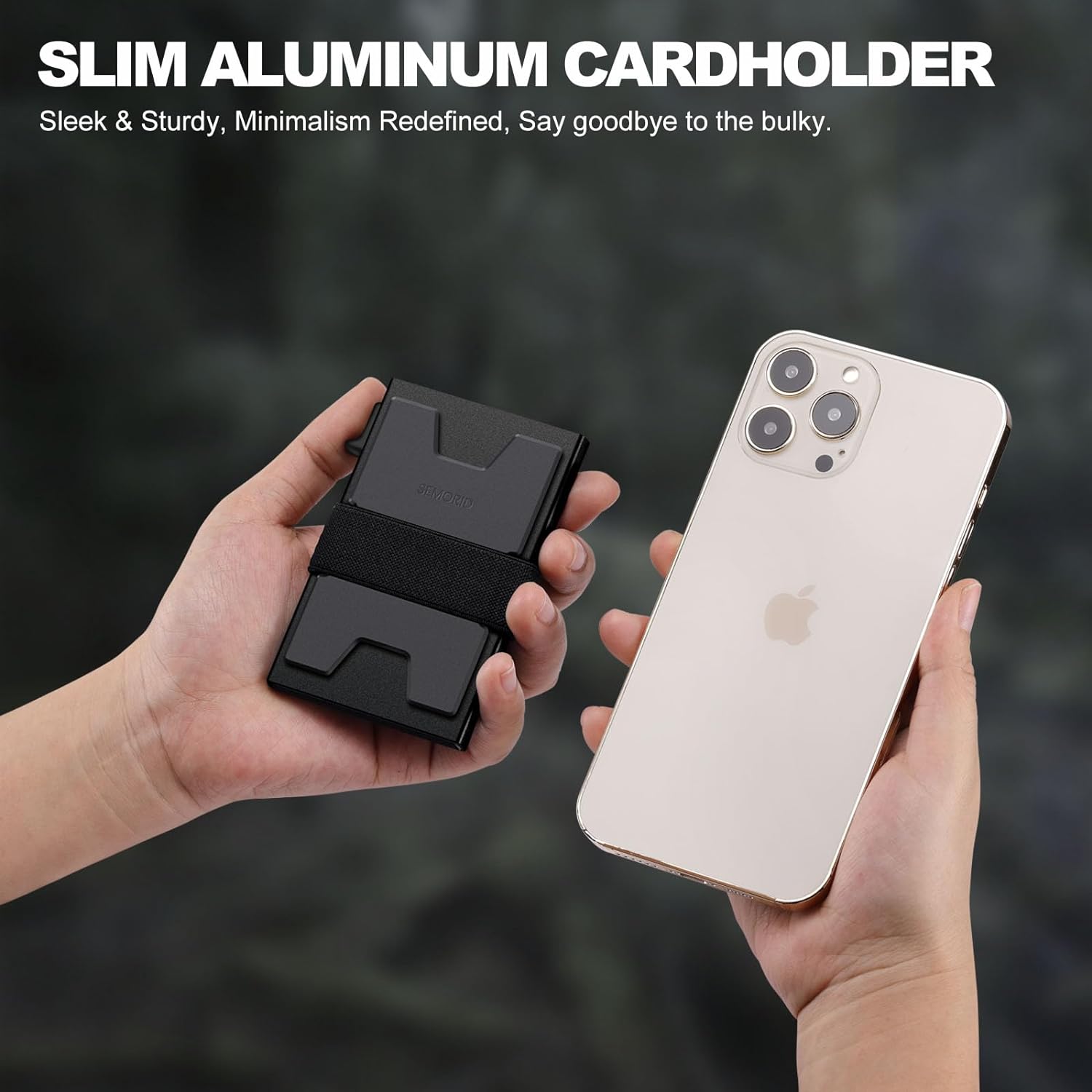 Slim Aluminum Card Holder Wallet for Men, Durable Expandable Backplate