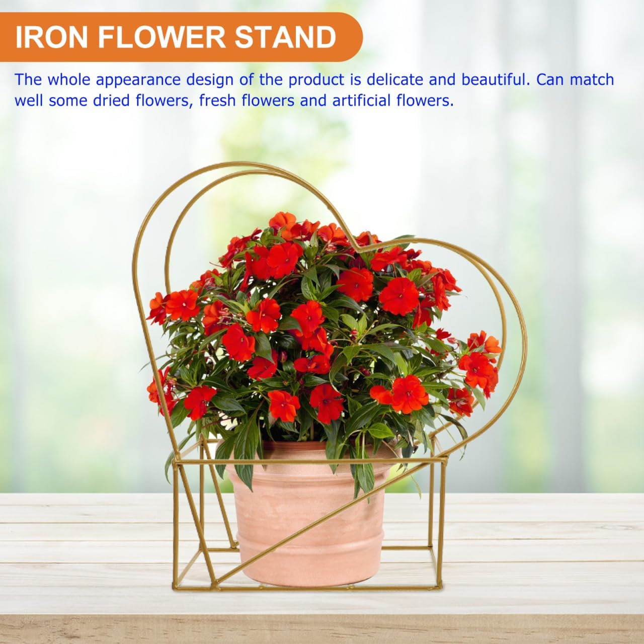Heart Shaped Metal Basket - Valentine's Day Decor Iron Flower Pot for Romantic Wedding, Floral Arrangement Planter, Anniversary Basket & Home Wall Decor, Golden