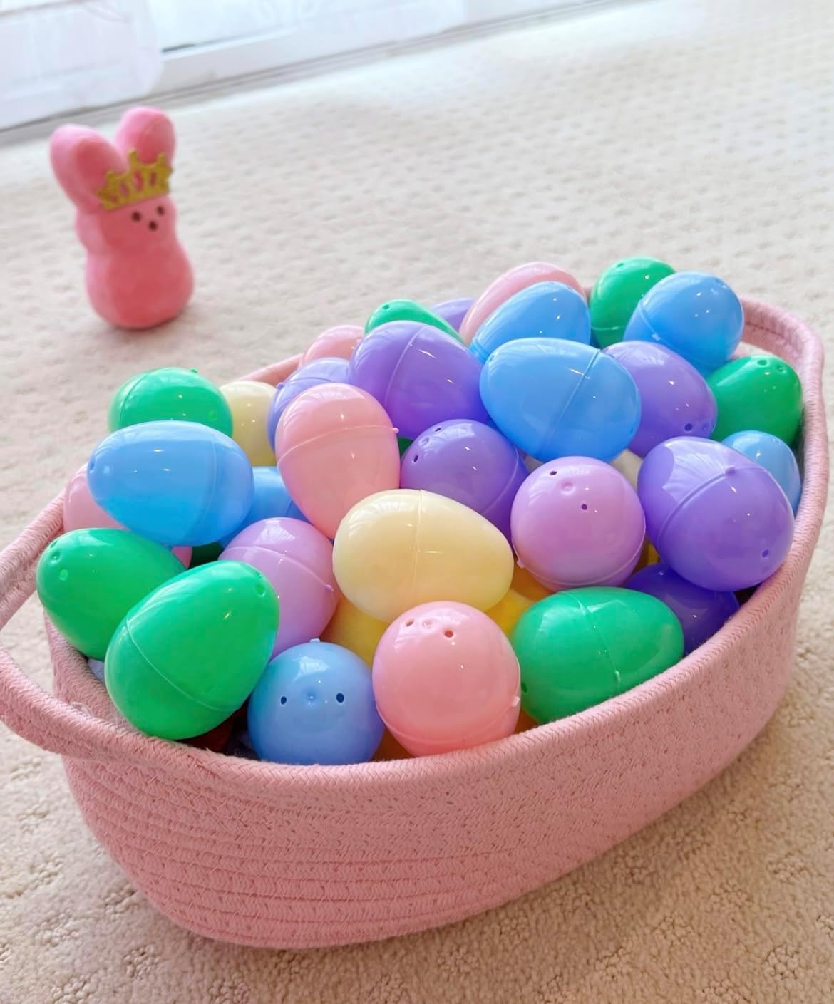 GiftExpress Pastel Color Easter Eggs - 50 Piece Assorted Bulk 2.3" x 1.75" Plastic Eggs Hinged - Adult & Kid Party Toys for Gift Easter Baskets or Egg Hunt Decor