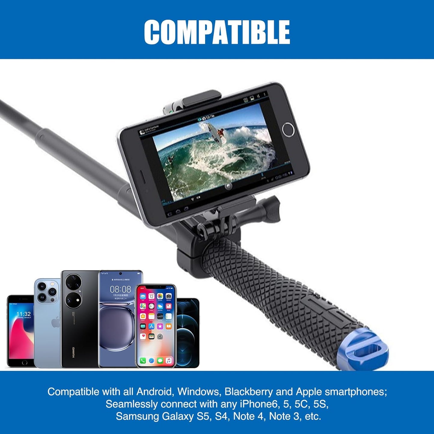 2 Pack Universal Smartphone Holder w/GoPro Style Mount Attachment for Any Phone. Connect Your Phone or GPS to Any GoPro Mount. Compatible with iPhone, Samsung, Google, Tomtom, etc.