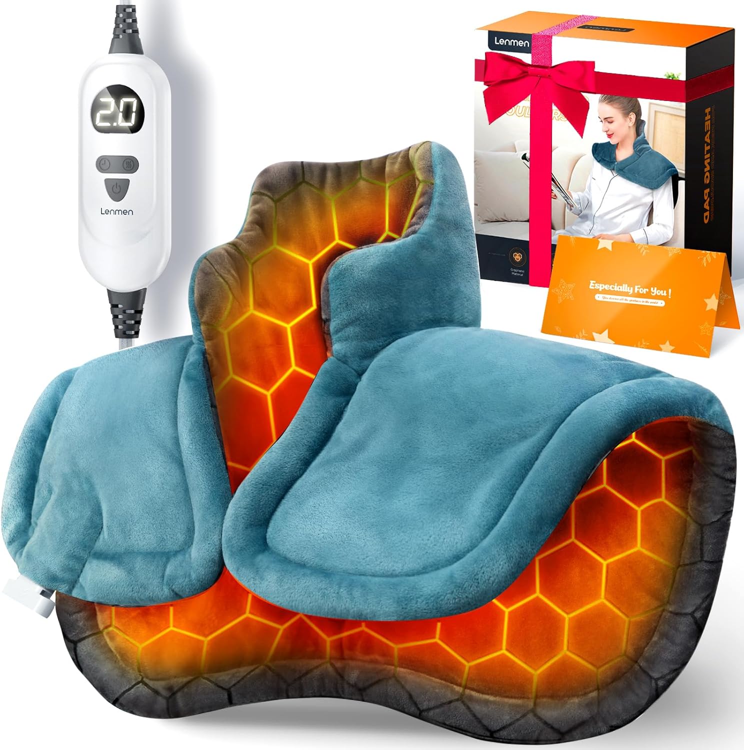 Graphene-Infused Heating Pad 3X Deeper Pain Relief, Weighted Instant H