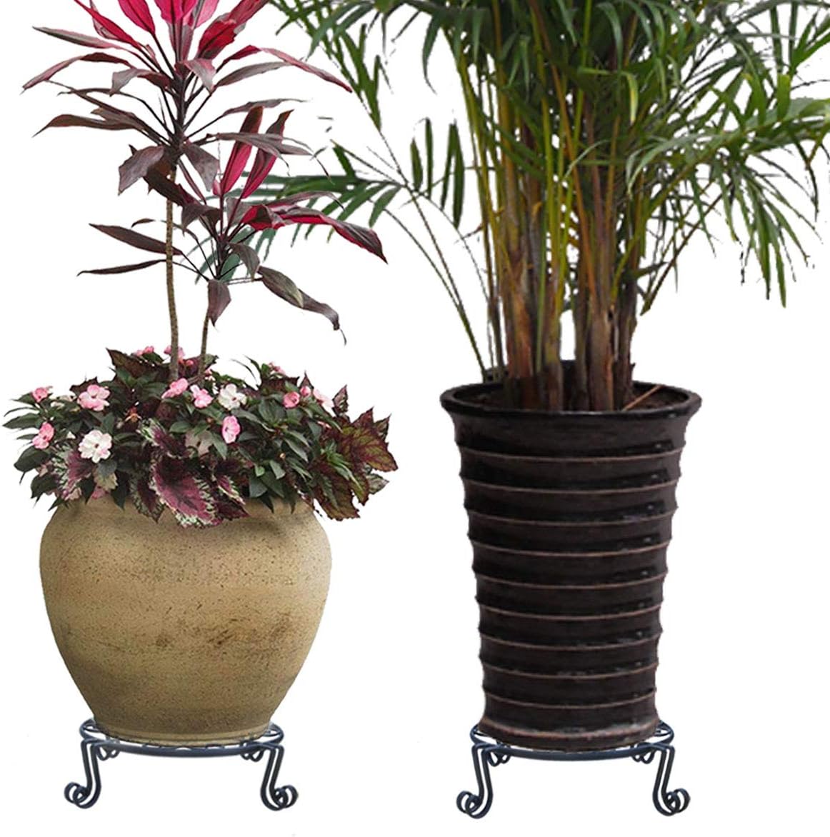 Black Plant Stand for Flower Pot Heavy Duty Potted Holder Indoor Outdo