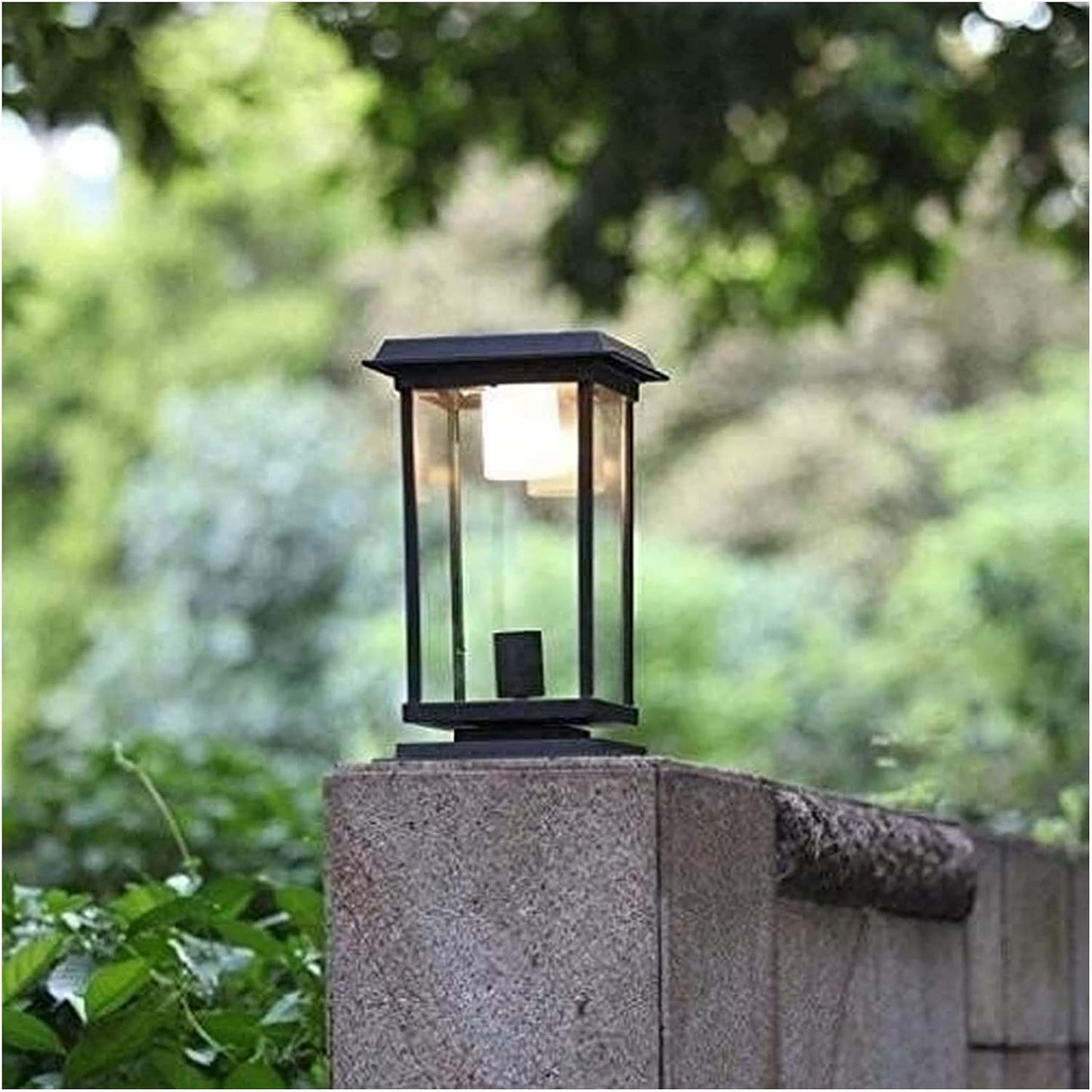 Courtyard Light Outdoor Die-cast Light Solar Post Lamp Garden Light 5W Patio Lights Pole Light Wall Head Wall Light Household Waterproof Column Head Light Street Decor Lamp Comfortable anniversar