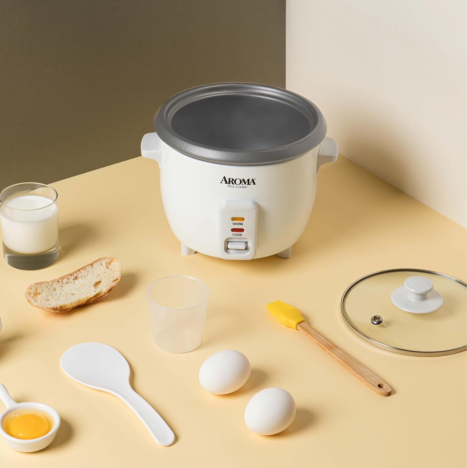 AROMA® Rice Cooker, 3-Cup (Uncooked) / 6-Cup (Cooked), Small Rice Cook