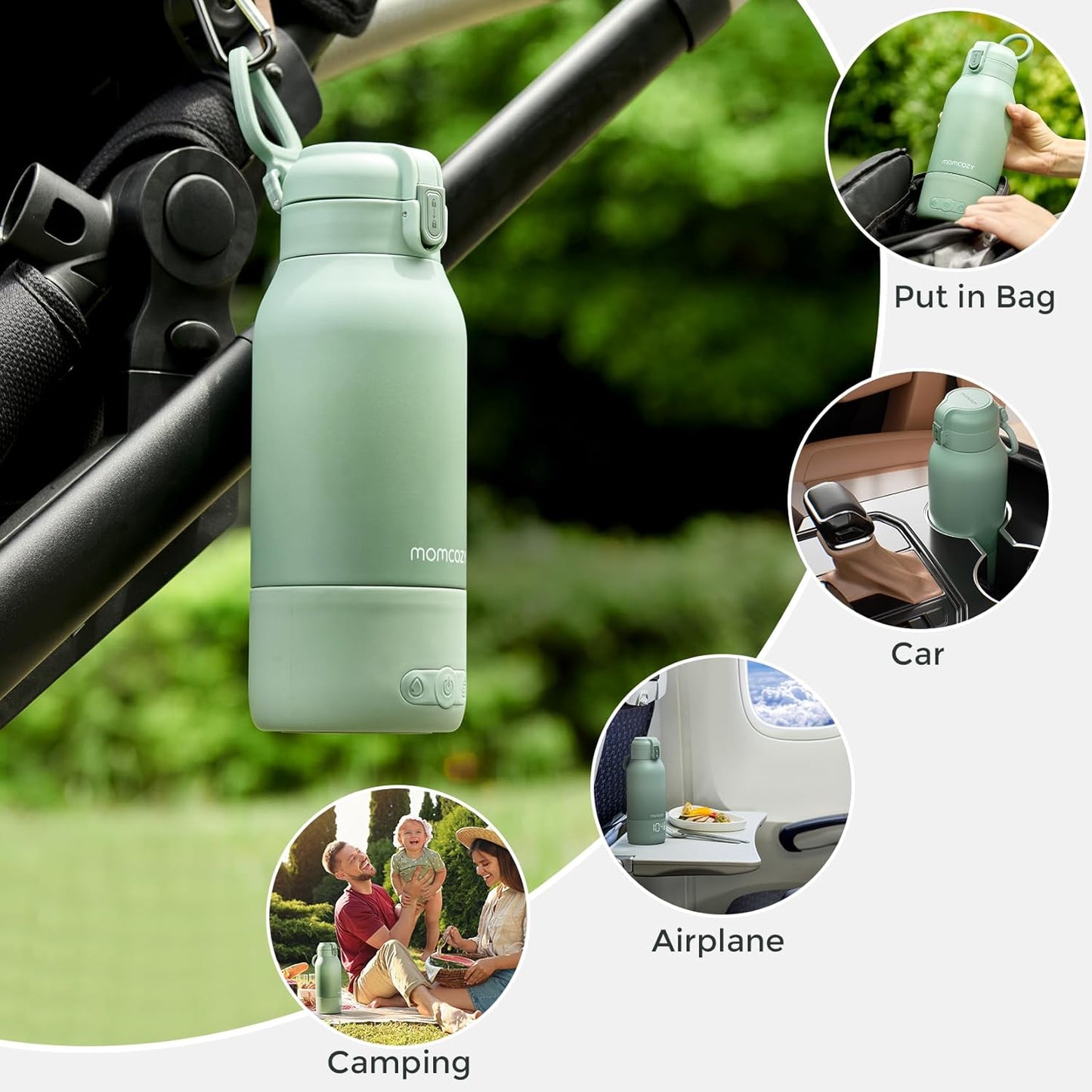 Momcozy Portable Bottle Warmer for Travel – Dual Heating Modes for Bre