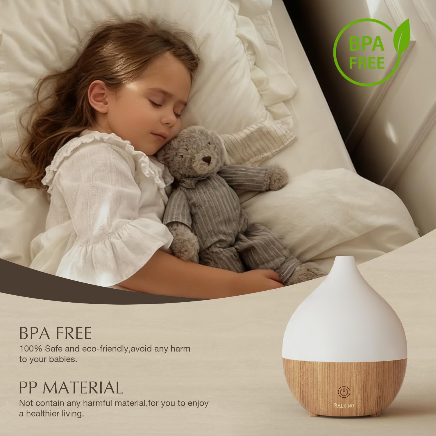 SALKING Essential Oil Diffuser, 100ml Small Aromatherapy Diffuser with