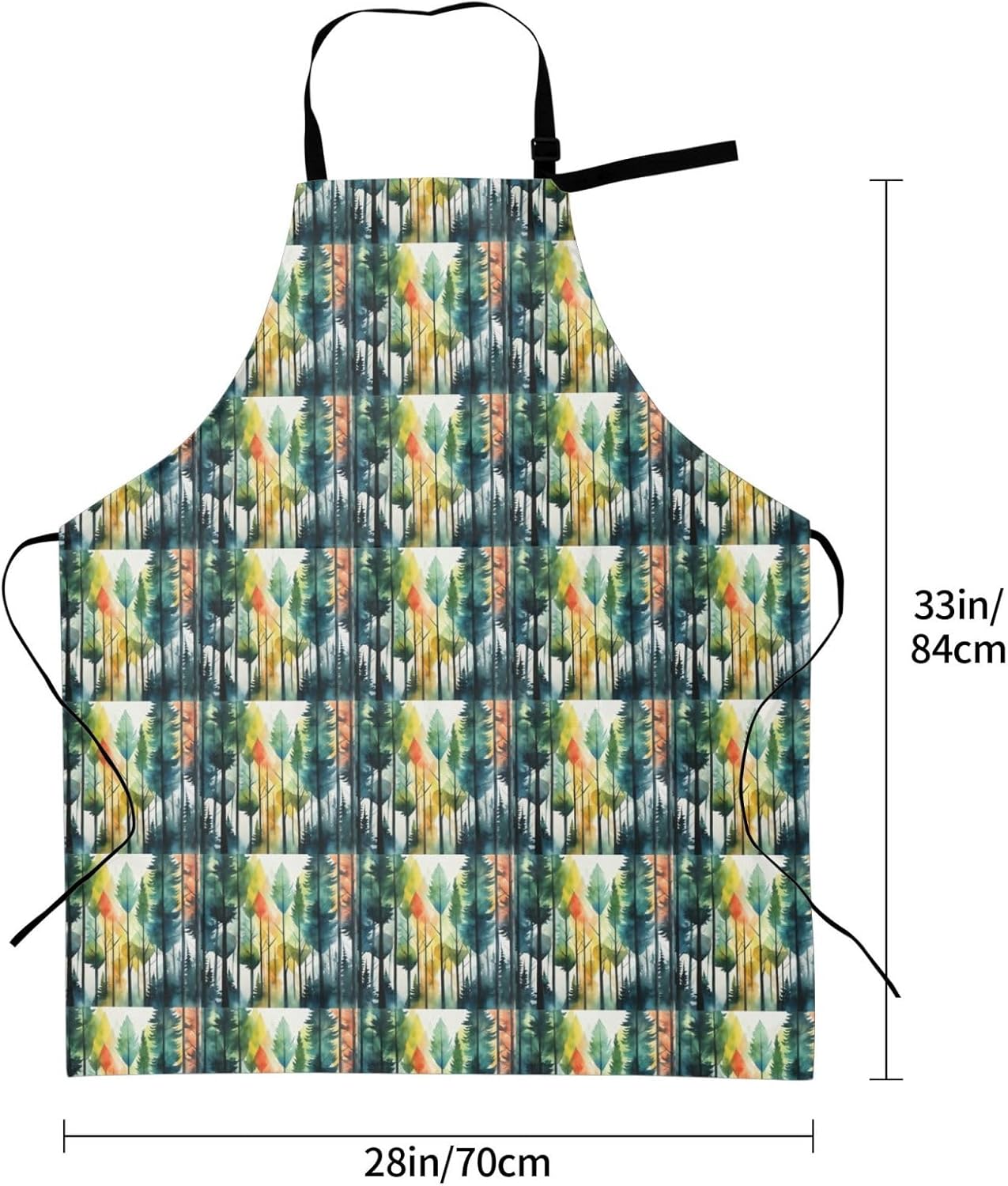 YANYU Tree Art Print 28x33 In Kitchen Apron Stylish Chef Apron with Pockets for Cooking Baking Painting