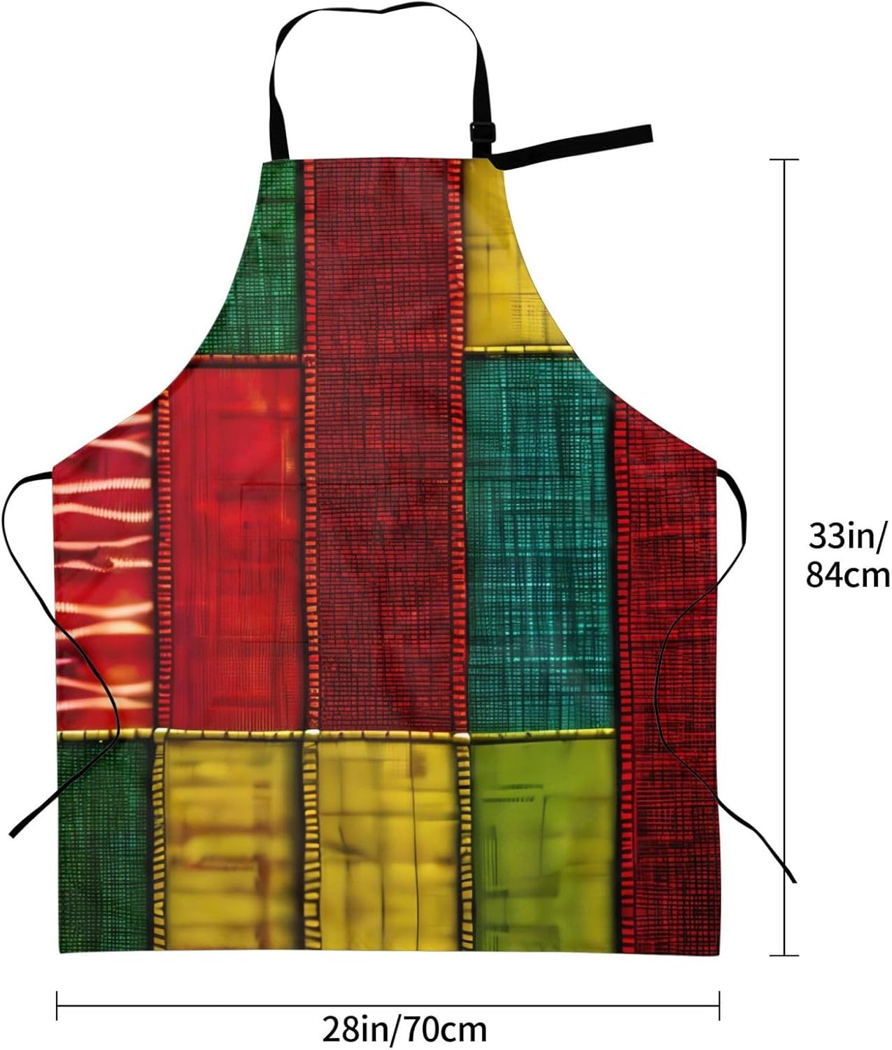 African Style Patchwork 1 print Waterproof chef's apron with pocket apron for kitchen cooking baking barbecue and gardening