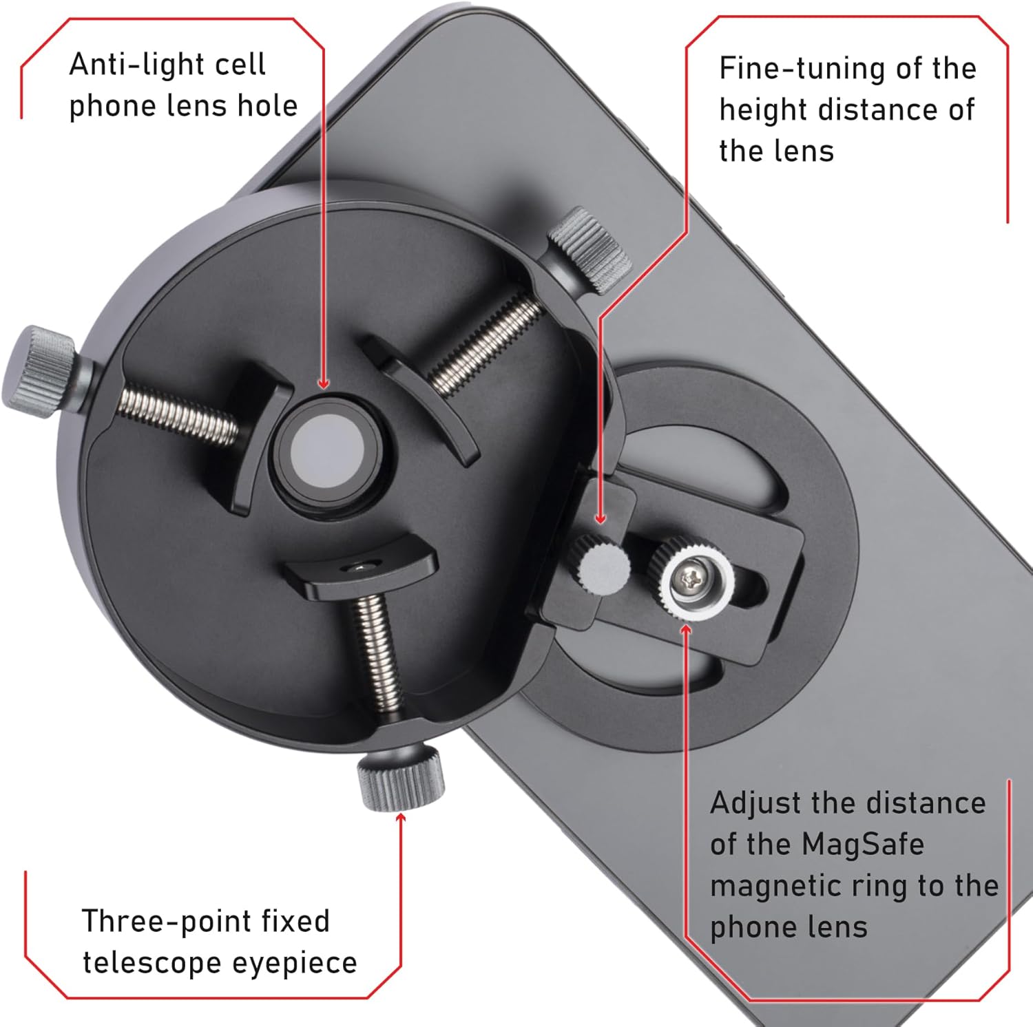 for Magsafe Digiscoping Adapter,Fits Telescope or Spotting Scope 2.5" 