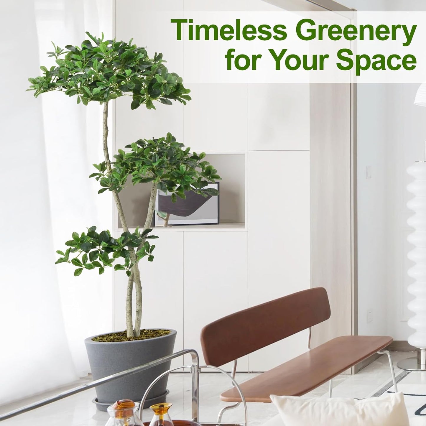 5ft Tall Artificial Black Olive Tree with 945 Lifelike Leaves, Fake Plant in White Pot, Faux Olive Tree with 2 Poles for Living Room Office Garden Decor