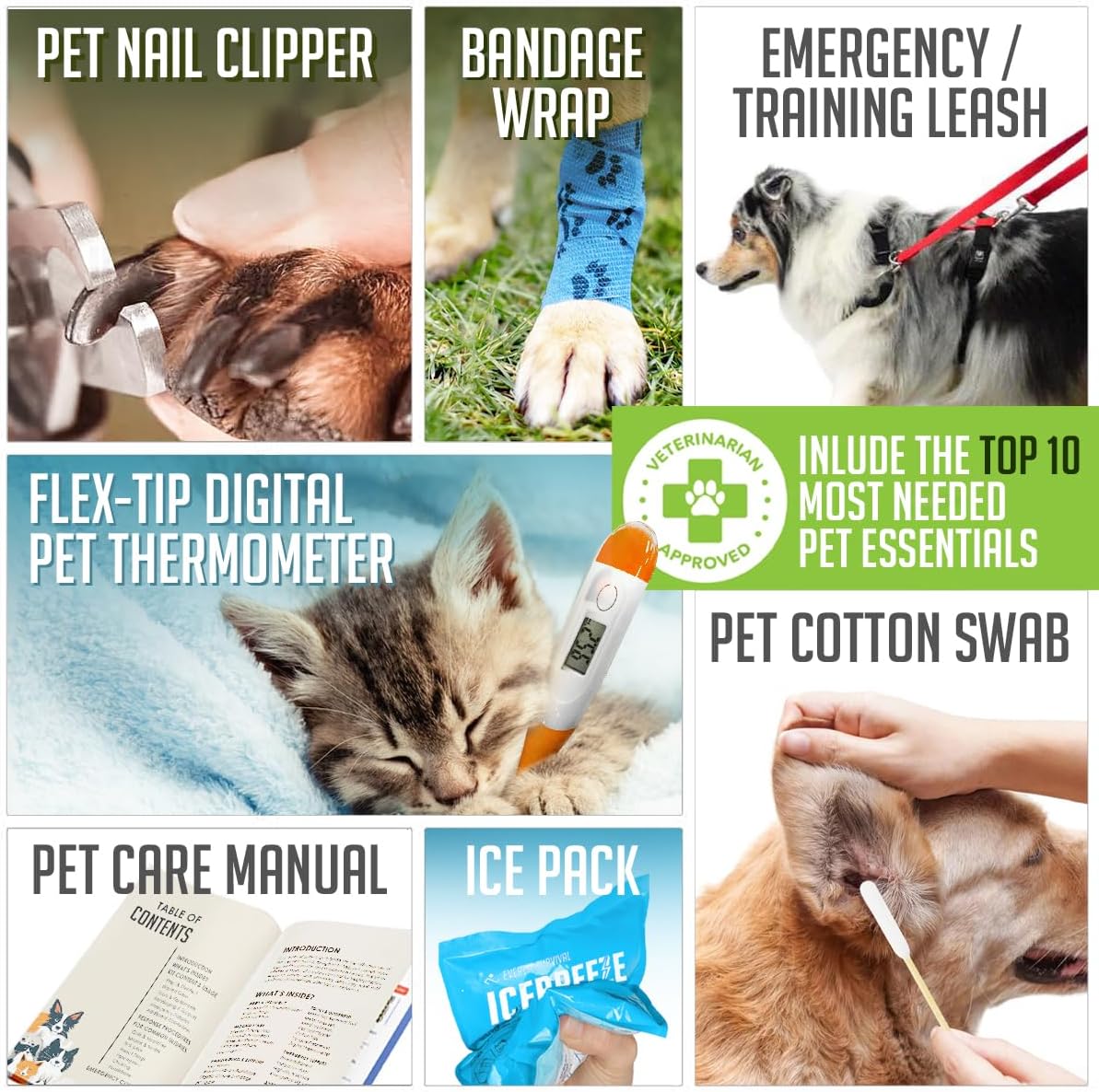 EVERLIT Pet Medic First Aid Kit | Vet-Approved Animal Care Kit with 95