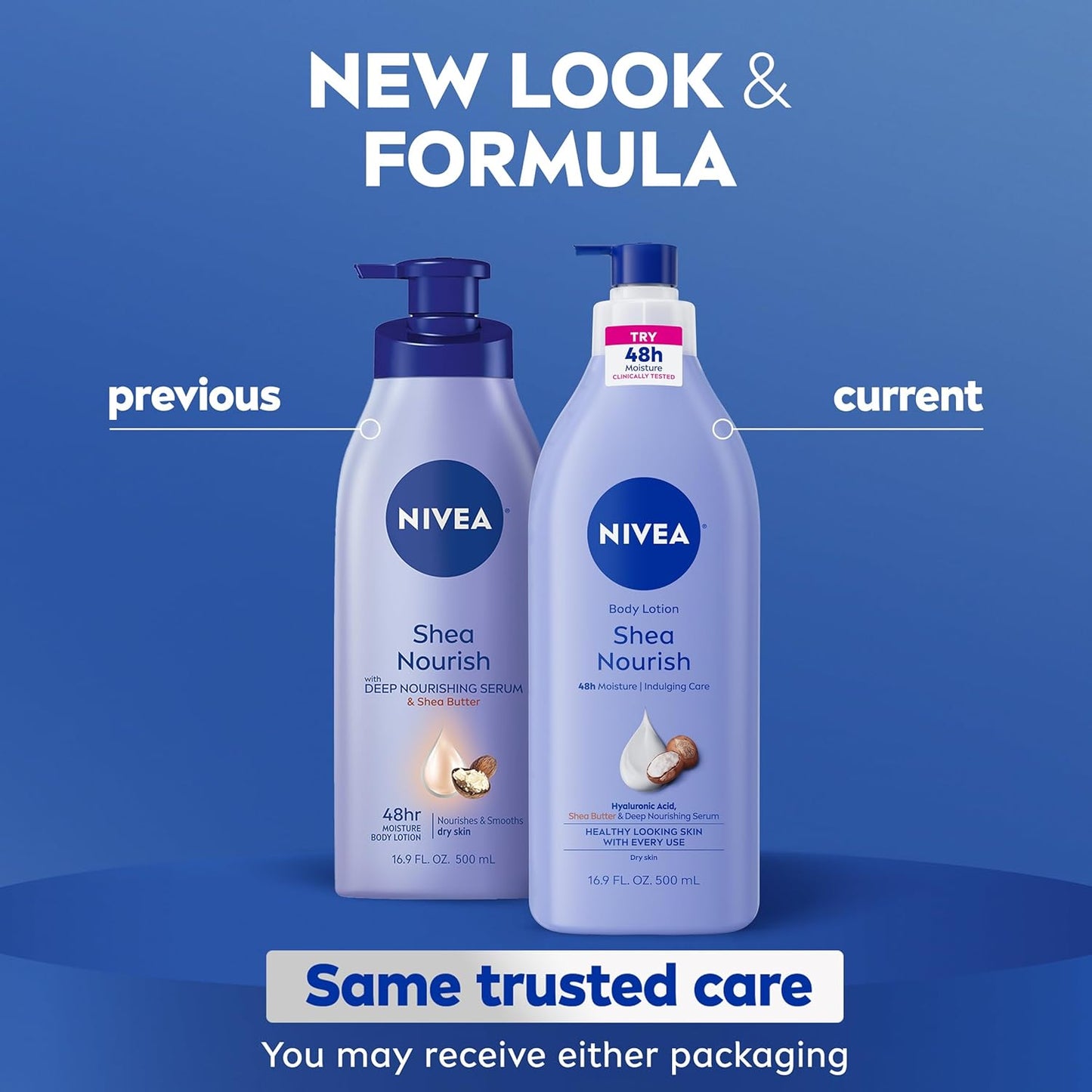 NIVEA Shea Nourish Body Lotion for Dry Skin with Hyaluronic Acid, Shea