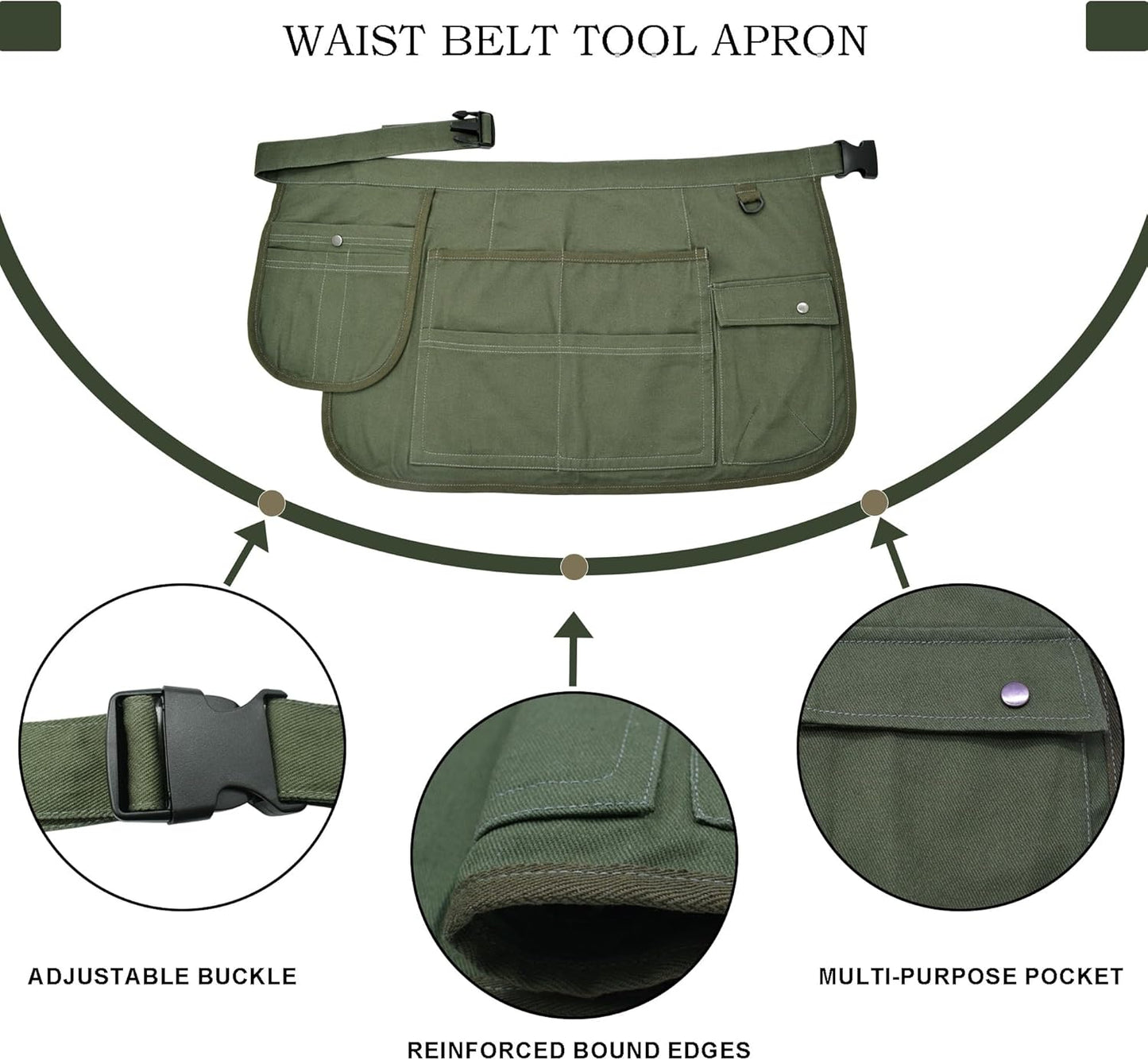 Nanxson Tool Apron Half Canvas Apron With Muti-Pockets for Home Garden