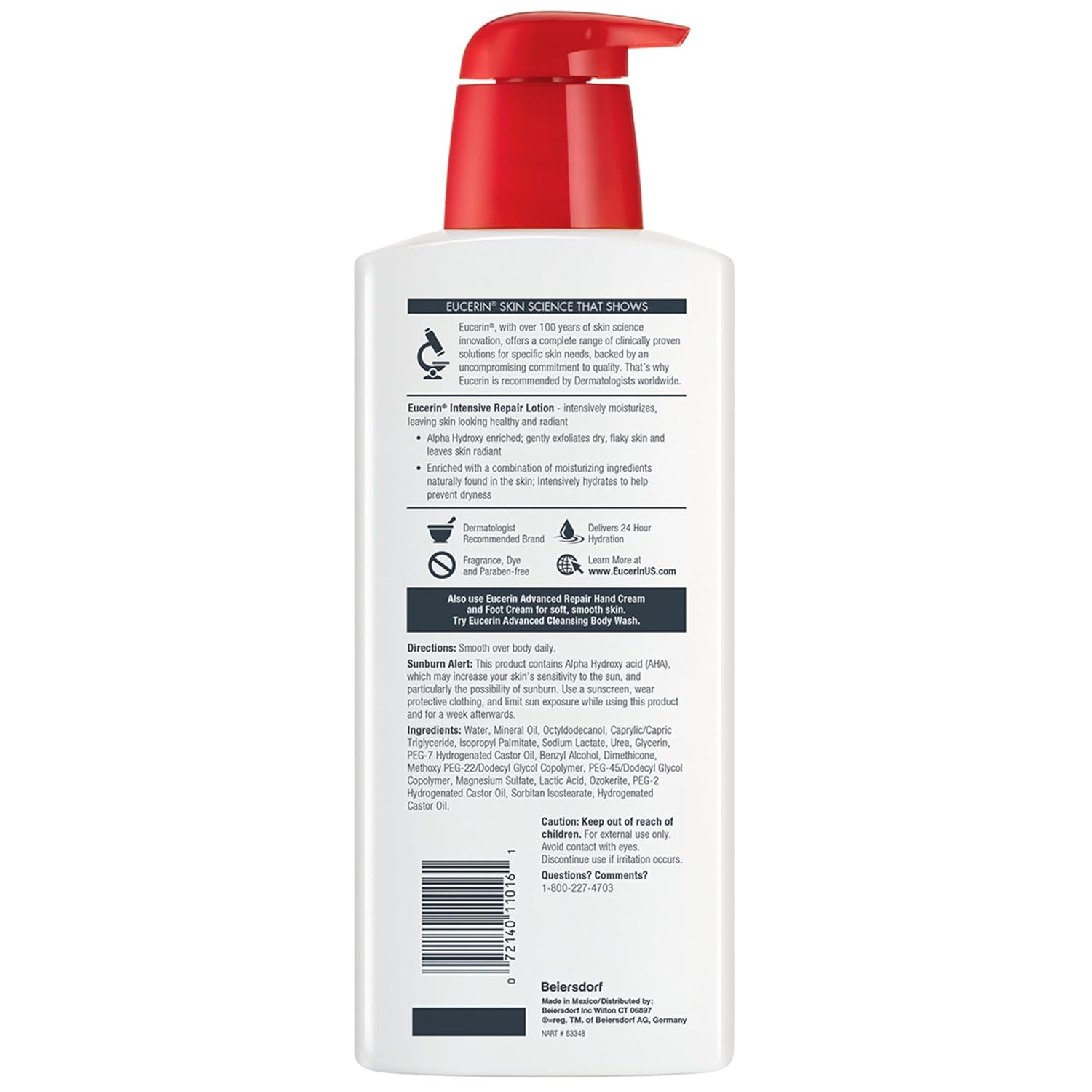 Eucerin Intensive Repair Body Lotion for Dry Skin with Alpha Hydroxy, 