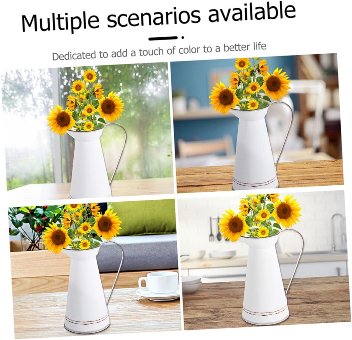 BESTOYARD 2pcs Rustic Metal Flower Vase for Floral Arrangements Vintag