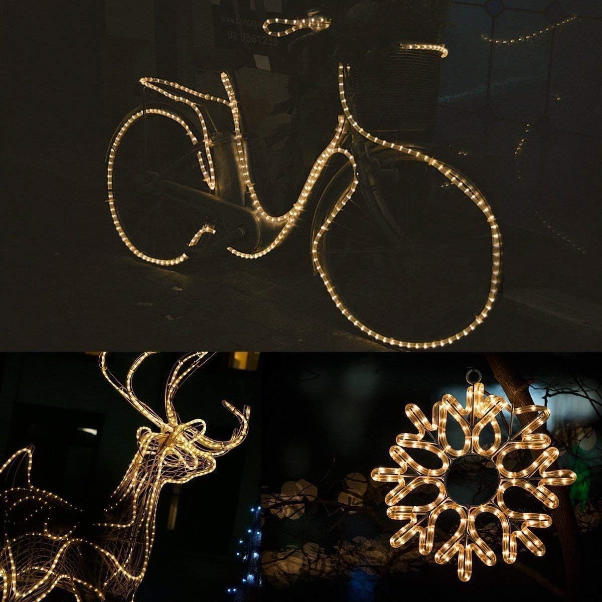 Solar Rope Lights, 1000 LEDs 334ft Waterproof Outdoor String Lights with 8 Modes, Fence, Path, Tree, Wedding & Party Decoration (Warm White)
