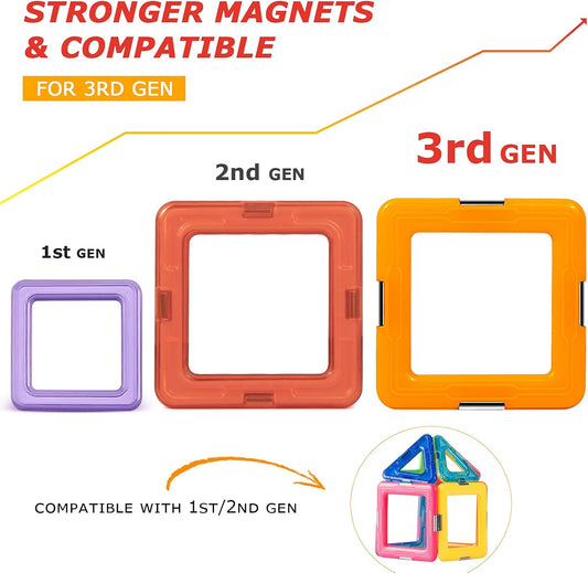 Coodoo Upgraded Magnetic Blocks Tough Tiles STEM Toys for 3+ Year Old 
