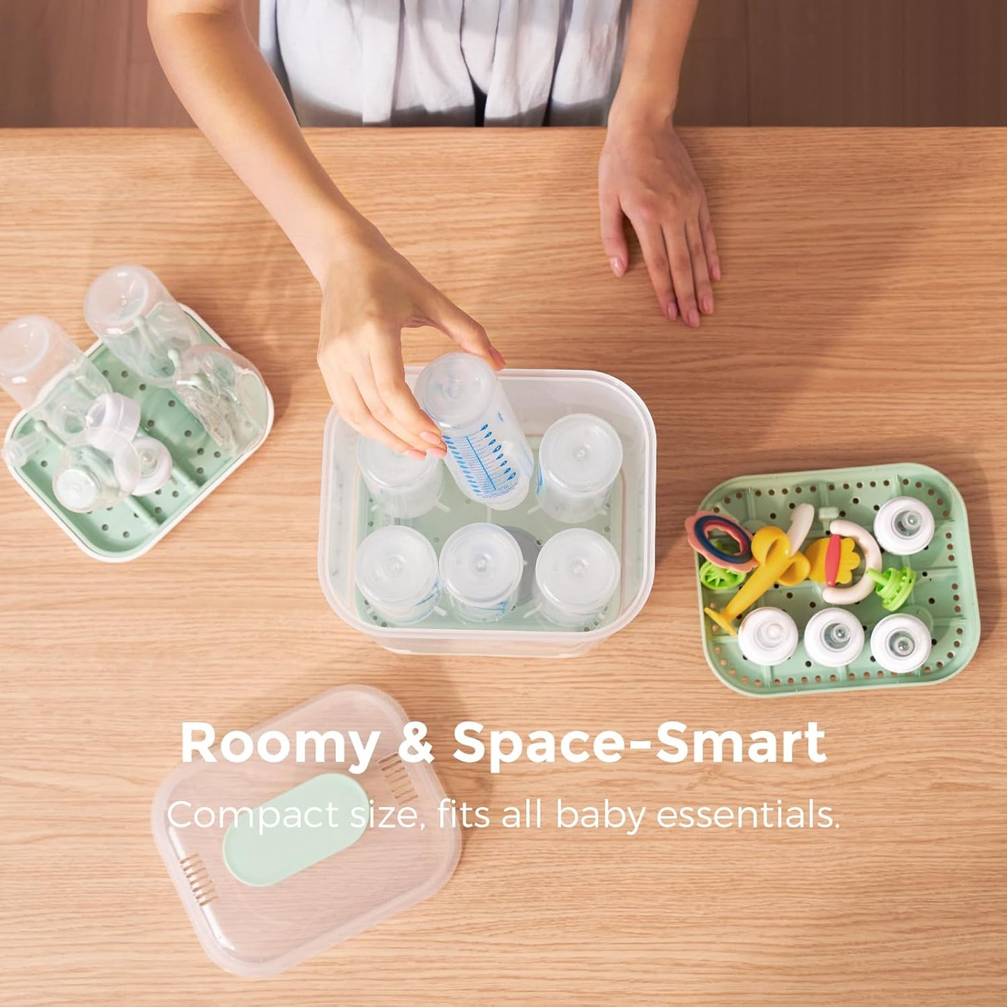 Momcozy Bottle Sterilizer and Dryer, Modular Nesting Space Saving Desi