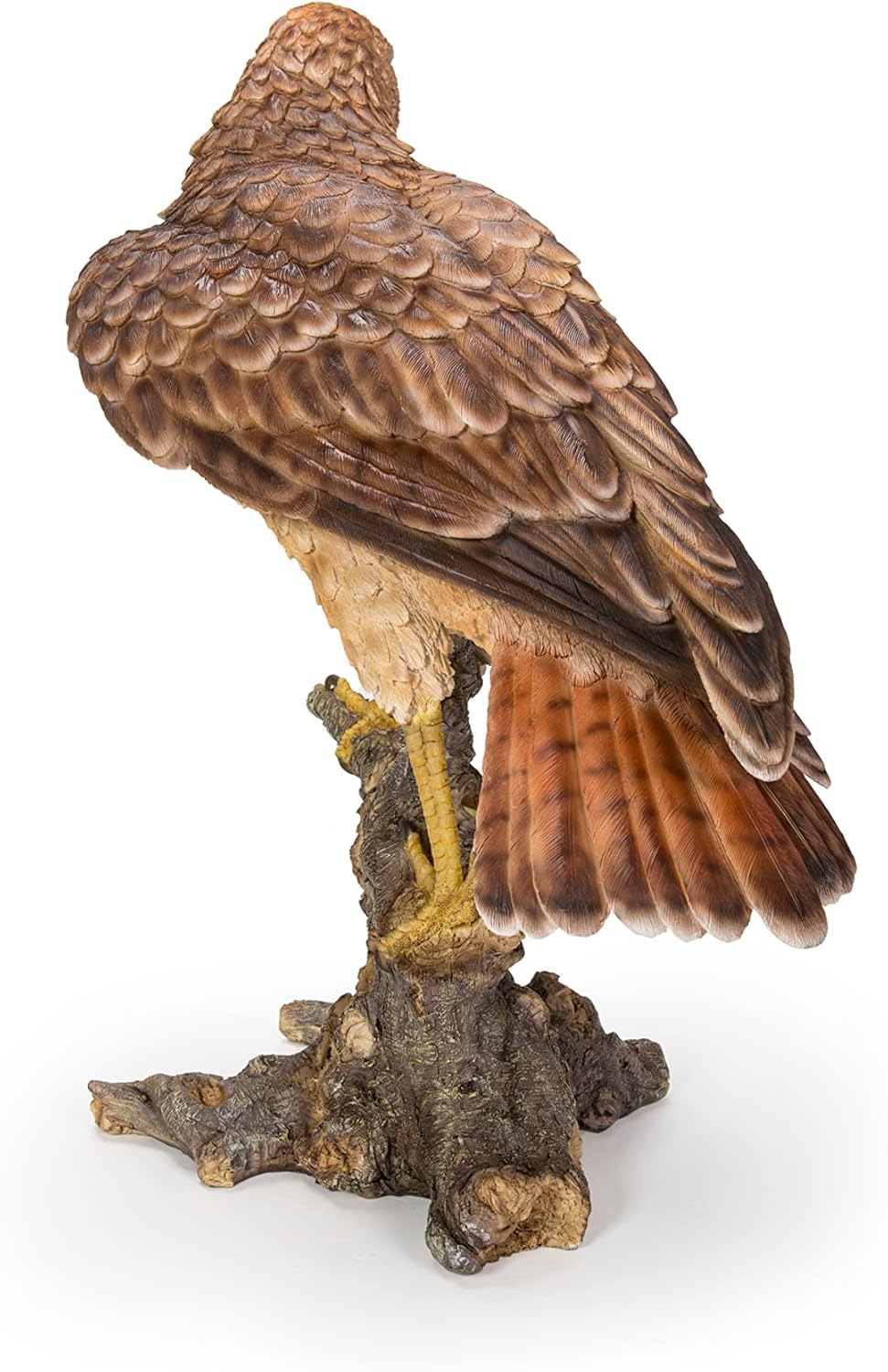 Hi-Line Gift Ltd Wild Hawk Standing on Branch Garden Statue