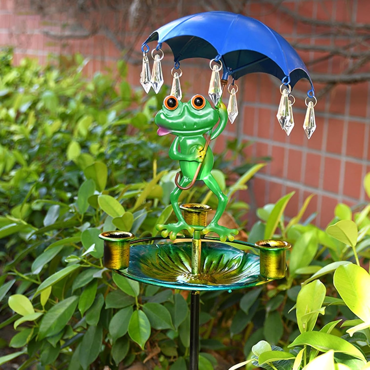 Weather Bird Feeder Metal Design for Hummingbirds Providing Double Food and Water in Gardens Easy Install Outdoor Garden Feeder